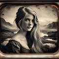 Daguerreotypie-Foto einer jungen Frau
