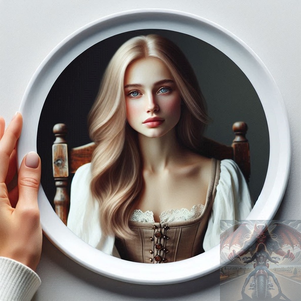 Ein detailliertes Portrait einer jungen Frau mit blondem langen Haar und blauen Augen in der Frontalen im sitzen auf einem alten Holzstuhl frau_013.jpeg