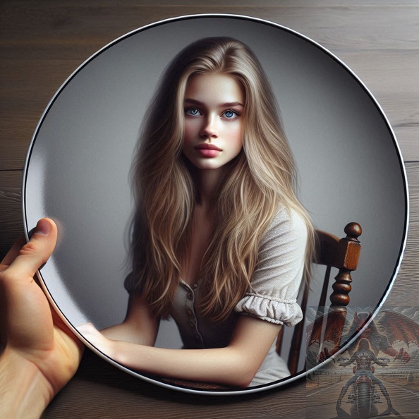 Ein detailliertes Portrait einer jungen Frau mit blondem langen Haar und blauen Augen in der Frontalen im sitzen auf einem alten Holzstuhl frau_014.jpeg
