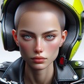 Portrait von einer jungen Frau mit Glatze
