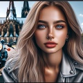 Portrait von einer jungen Frau mit langen blonden Haaren