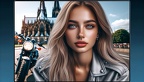 Portrait von einer jungen Frau mit langen blonden Haaren