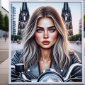 Portrait von einer jungen Frau mit langen blonden Haaren