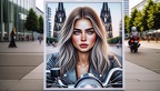 Portrait von einer jungen Frau mit langen blonden Haaren