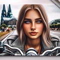 Portrait von einer jungen Frau mit langen blonden Haaren
