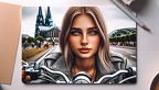 Portrait von einer jungen Frau mit langen blonden Haaren