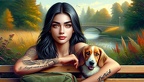 frau hund 014