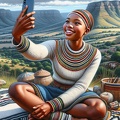Junge Frau macht Selfie