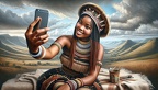 Junge Frau macht Selfie