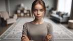 Frau im Wohnzimmer